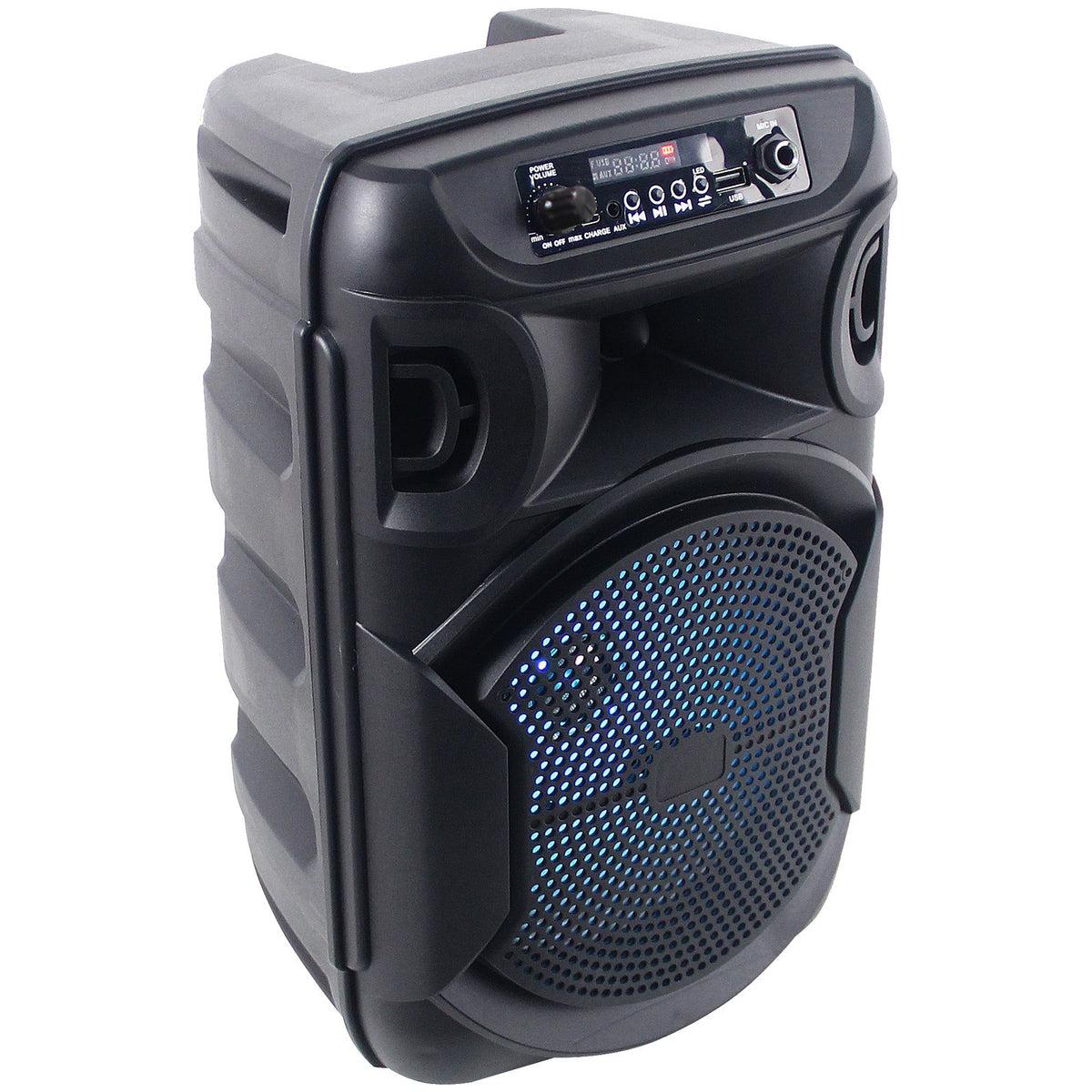 Technical Pro BOOM8 Rechargeable 8" LED Party Speaker w/Bluetooth/USB+Microphone