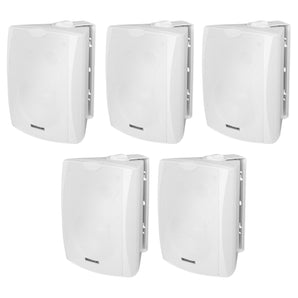 5) Rockville WET-6W 70V 6.5" IPX55 White Commercial Indoor/Outdoor Wall Speakers