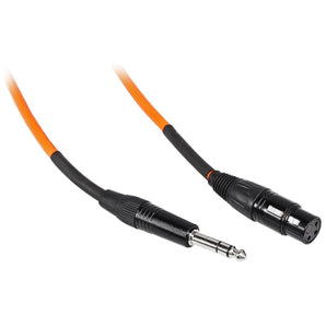 8 Rockville RCXFB6O Orange 6' Female REAN XLR to 1/4'' TRS Balanced Cables OFC