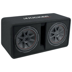 KICKER 48DCVR122 CompVR 1600w Dual 12" Car Subwoofers in Vented Sub Box 2-ohm