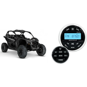 Rockville RGHR2 Gauge Hole Bluetooth Receiver+Wired Remote For Can-Am Maverick