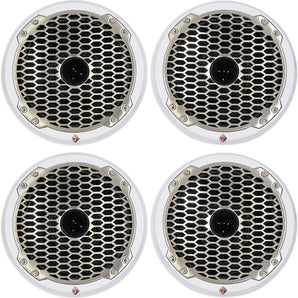 (4) Rockford Fosgate Punch PM282H 8" 600W Marine/Boat Speakers White 4-Ohm