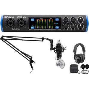 1-Person Podcast Podcasting Recording Bundle w/STUDIO 68C Interface+ Mic+Boom