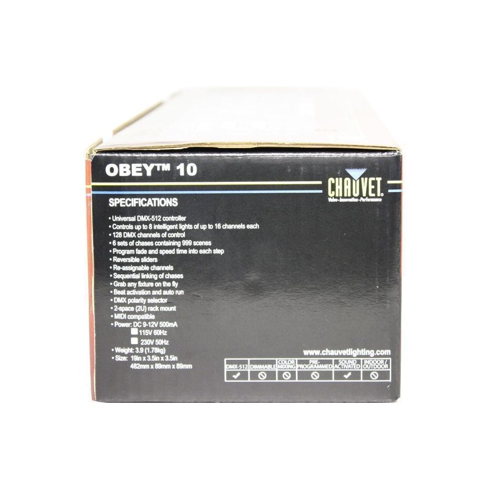 OBEY10 DMX-512 Light Controller + PA Speaker Scrim
