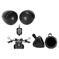 Pair 6.5" UTV Tower Speaker Pods with Rockville Handlebar Speakers