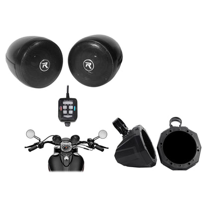 Pair 6.5" UTV Tower Speaker Pods with Rockville Handlebar Speakers