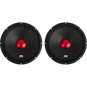 2 MTX Thunder RTX108 10” 1000w 8-Ohm Mid-bass/Midrange Car/Pro Audio Speakers