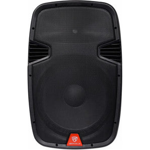 Rockville RAM15BT 15" Rechargeable Powered 800W PA DJ Speaker,2 Mics, Bluetooth