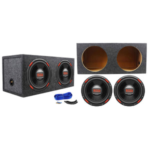 (2) Boss Audio AR120DVC 12" 1600w DVC Car Subwoofers+Sealed Sub Box Enclosure