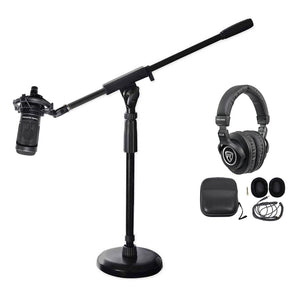 Audio Technica AT2050 Studio Condenser Recording Microphone Mic+Stand+Headphones