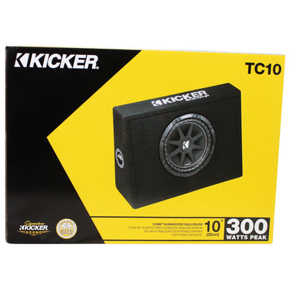 KICKER 43TC104 Comp 10" Subwoofer In Sub Box Enclosure+2-Ch. Amplifier+Amp Kit