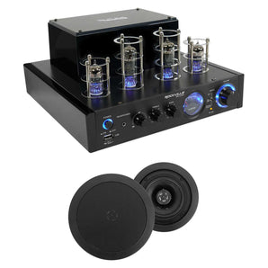 Rockville BluTube Tube Amplifier/Home Receiver+(2) 5.25" Black Ceiling Speakers