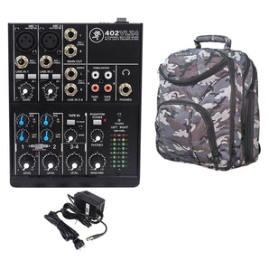 Mackie 402VLZ4 4-channel Compact Analog Mixer w/ 2 ONYX Preamps Bundle with CAMOPACK Case