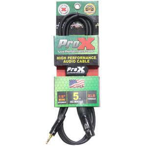 ProX XC-MXF05 5 Ft. XLR Female to 1/8" TRS 3.5mm AUX Cable