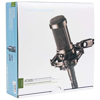 Audio Technica AT2035 Side Address Cardioid Condenser Studio Microphone/Mic+Case