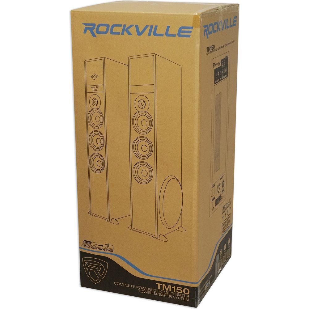 Rockville Bluetooth Home Theater/Karaoke Machine System, LED'S+Subwoofers+Mics