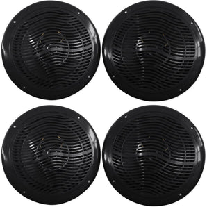 (4) Rockville RMC80B 8" 1600 Watt Waterproof Marine Boat Speakers 2-Way Black