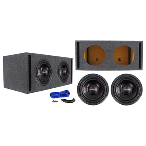 (2) American Bass XD-1244 1000w 12" Car Subwoofers Subs+Vented Sub Box Enclosure