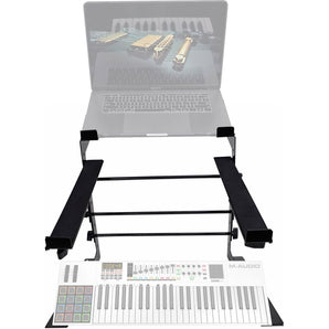 Rockville Dual Shelf Laptop+Controller Stand for M-Audio Code 49 Keyboard