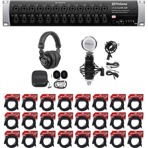 PRESONUS Studiolive 32R Digital Rack Mixer+Mic+Headphones+Mic+(24) XLR Cables