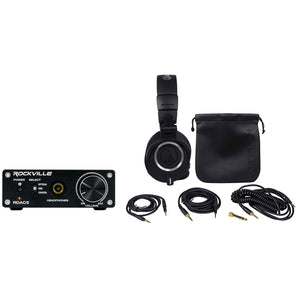 Audio Technica ATH-M50X Studio Headphones+DAC Headphone Amplifier Amp