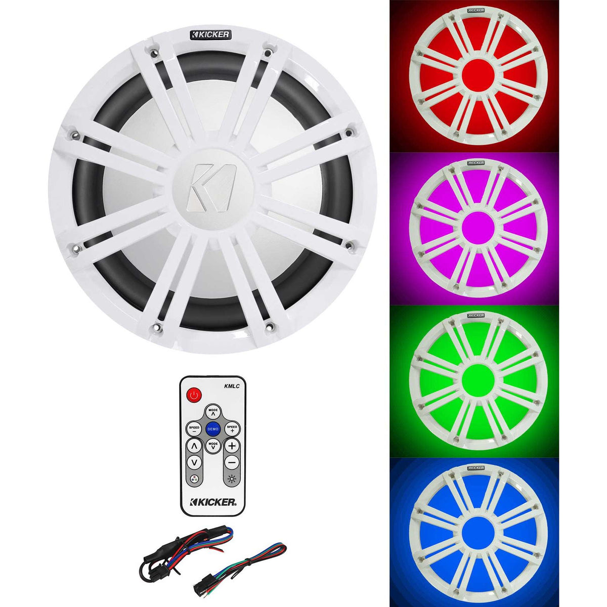 45KM102 Marine Subwoofer + White LED Grille + KMLC Remote
