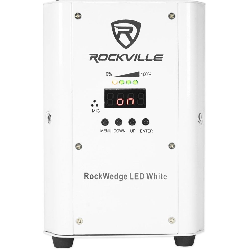 (4) RockWedge LED White Battery Lights+Wireless DMX Controller