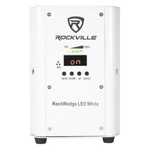 Rockville RockWedge LED RGBWA and UV Rechargeable Wireless Wash DJ Up-Light in White