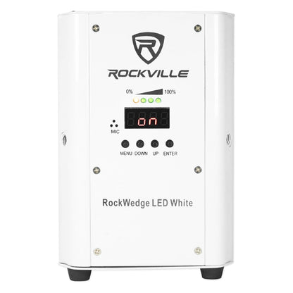 (6) RockWedge LED White Battery Powered Lights+Wireless DMX Controller