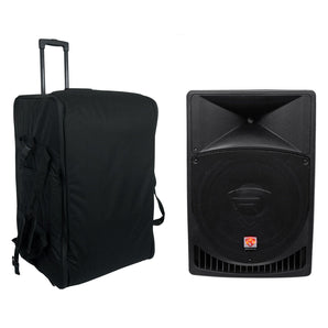 Rockville RPG15 15" Powered Active 1000 Watt DJ PA Speaker+Rolling Travel Bag