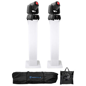 Pair Chauvet DJ Intimidator Spot 160 60 Watt DMX Moving Head Beam Lights+Totem Stands