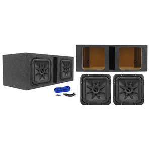 2 KICKER 45L7R104 10" 2000w L7R Subwoofers, Solo-Baric Subs+Vented Enclosure Box