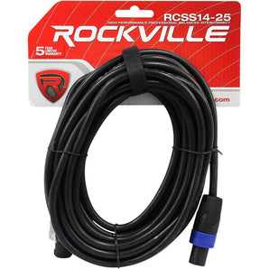 Rockville RCSS1425 25' 14 AWG Speakon to Speakon Speaker Cable 100% Copper