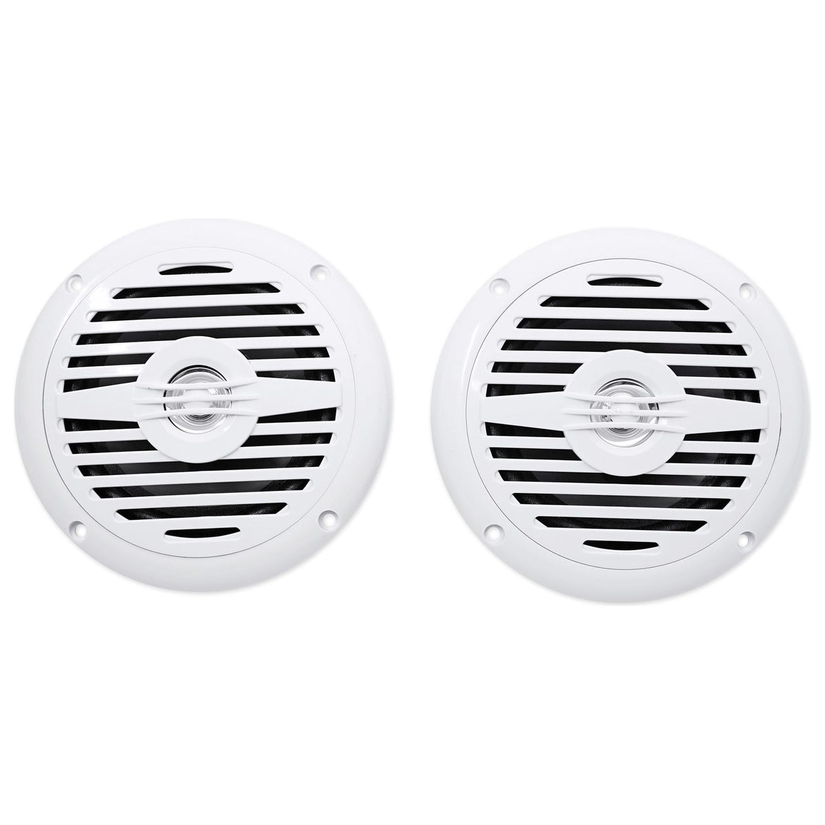 KMC3 Gauge Hole Digital Media Bluetooth Receiver+(2) 5.25" White Speakers