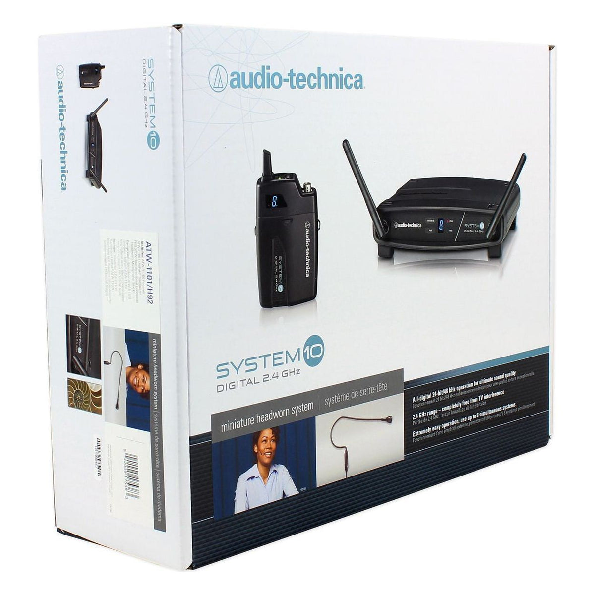 ATW-1101/H92 Wireless Headset Mic System with ATH-M30X Studio Headphones