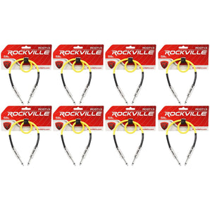 8 Rockville RCGT1.5Y 1.5'  1/4" TS to 1/4'' TS Guitar/Instrument Cable