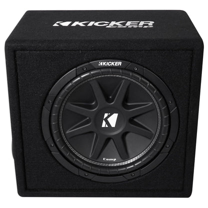 KICKER 43VC124 Comp 12" Subwoofer In Vented Sub Box Enclosure+Amplifier+Amp Kit