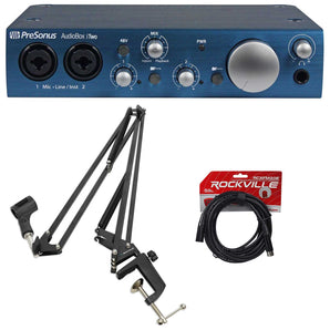 Presonus Audiobox iTwo 2X2 USB iPad/PC/Mac Recording Interface+Boom Arm+Cable