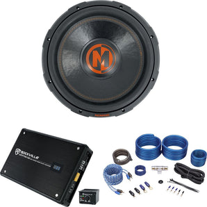 Memphis Audio MJP1522 15" 1500 Watt MOJO Car Subwoofer+Mono Amplifier+Amp Kit