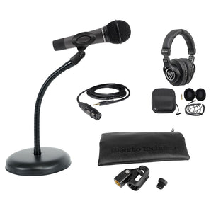 Audio Technica ATM510 PC Podcasting Podcast Microphone+Gooseneck+Headphones