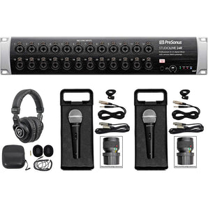 PRESONUS Studiolive 24R 24-Ch Digital Rack Mount Mixer+Headphones+2) Mics+Cables
