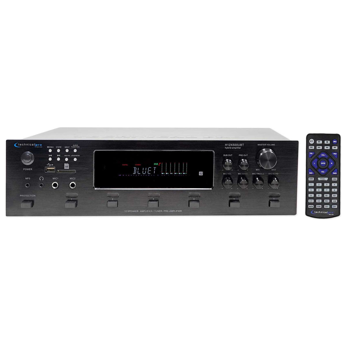 H12X500UBT 6-Zone Receiver & 4x HP4S-8 White 4" Speaker Bundle