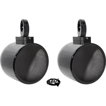 MAC80B 7.7" 360 Swivel Black Aluminum Wakeboard Tower Speaker Pods