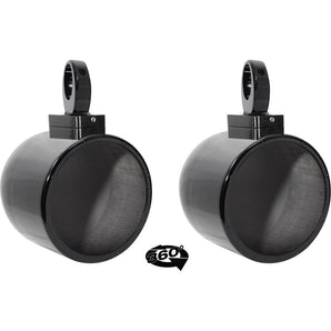 2) Rockville MAC80B 7.7" 360° Swivel Black Aluminum Wakeboard Tower Speaker Pods