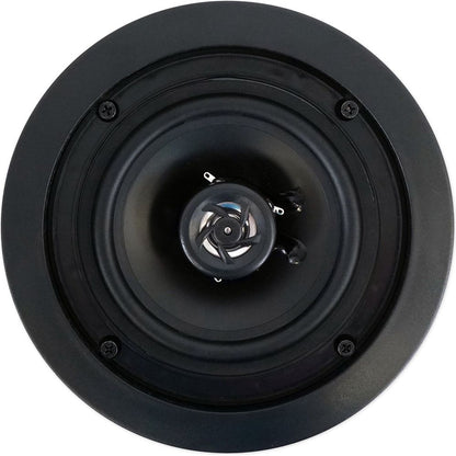 Commercial Amp+(8) 5.25" 2-Way Black Ceiling Speakers 4 Hotel/Office