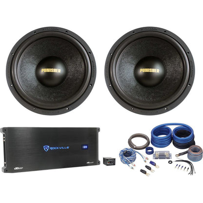 Punisher 15D1 2-Pack + dBcomp4 Mono Amplifier Bundle