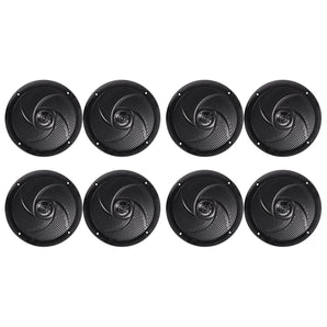 (8) Rockville RSM65B 6.5" 1280 Watt Waterproof Shallow Slim Marine Boat Speakers