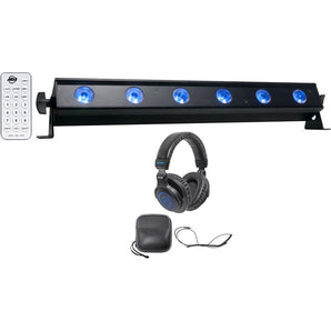 American DJ ADJ UB 6H 22.5" RGBAW+UV LED DMX Wash Light Bar+Headphones