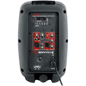 (2) Rockville BPA8 8" Professional Powered Active 300w DJ PA Speakers+Bluetooth