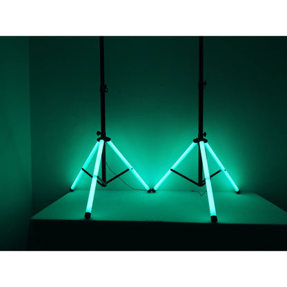 (2) RPG15BT 15" Powered Wireless Link DJ Speakers+Bluetooth+LED Stands